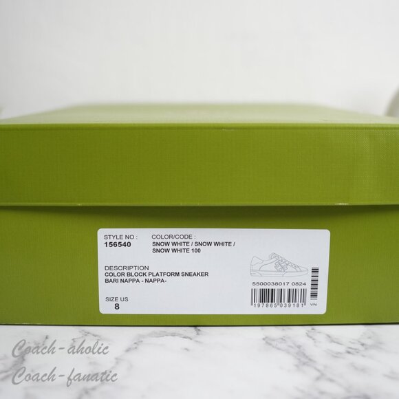 NIB Tory Burch Signature Color Block Platform Leather Sneaker Shoes in Snow Whit - Picture 9 of 10